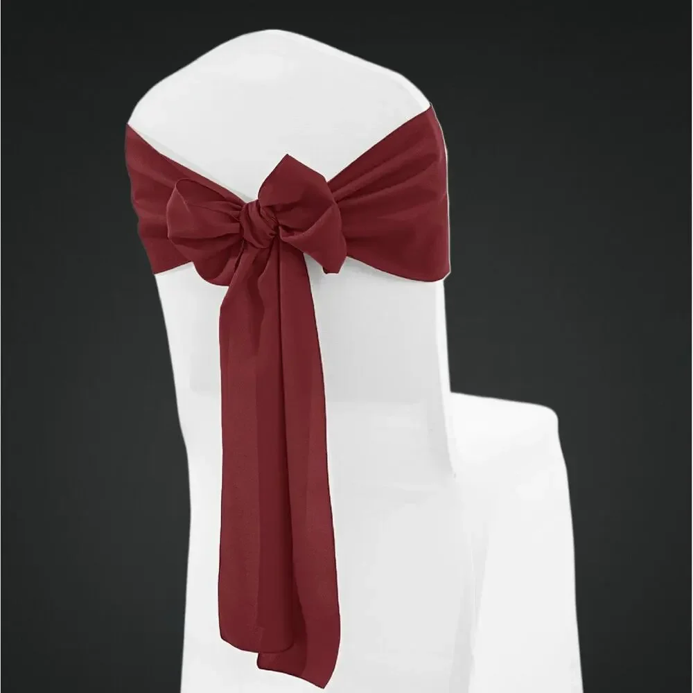10 pack Burgundy Chair Ties, Sashes For Events & Weddings